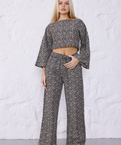 Müslin pantolon crop takım