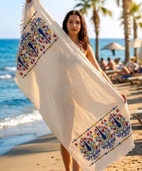 Baskılı müslin peştemal